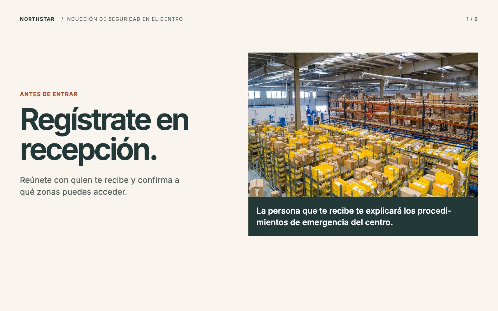 Inducción de seguridad en el centro