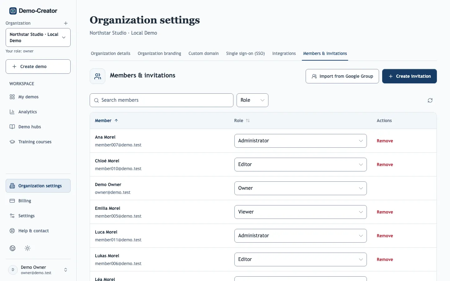 The Members &amp; invitations tab
